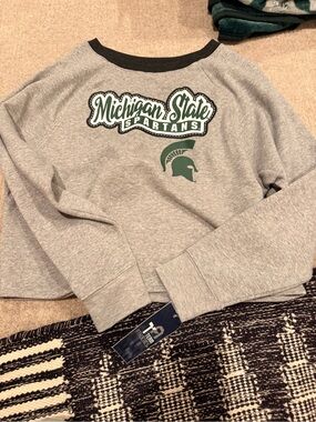 Michigan State Spartans Gray Crewneck Sweatshirt